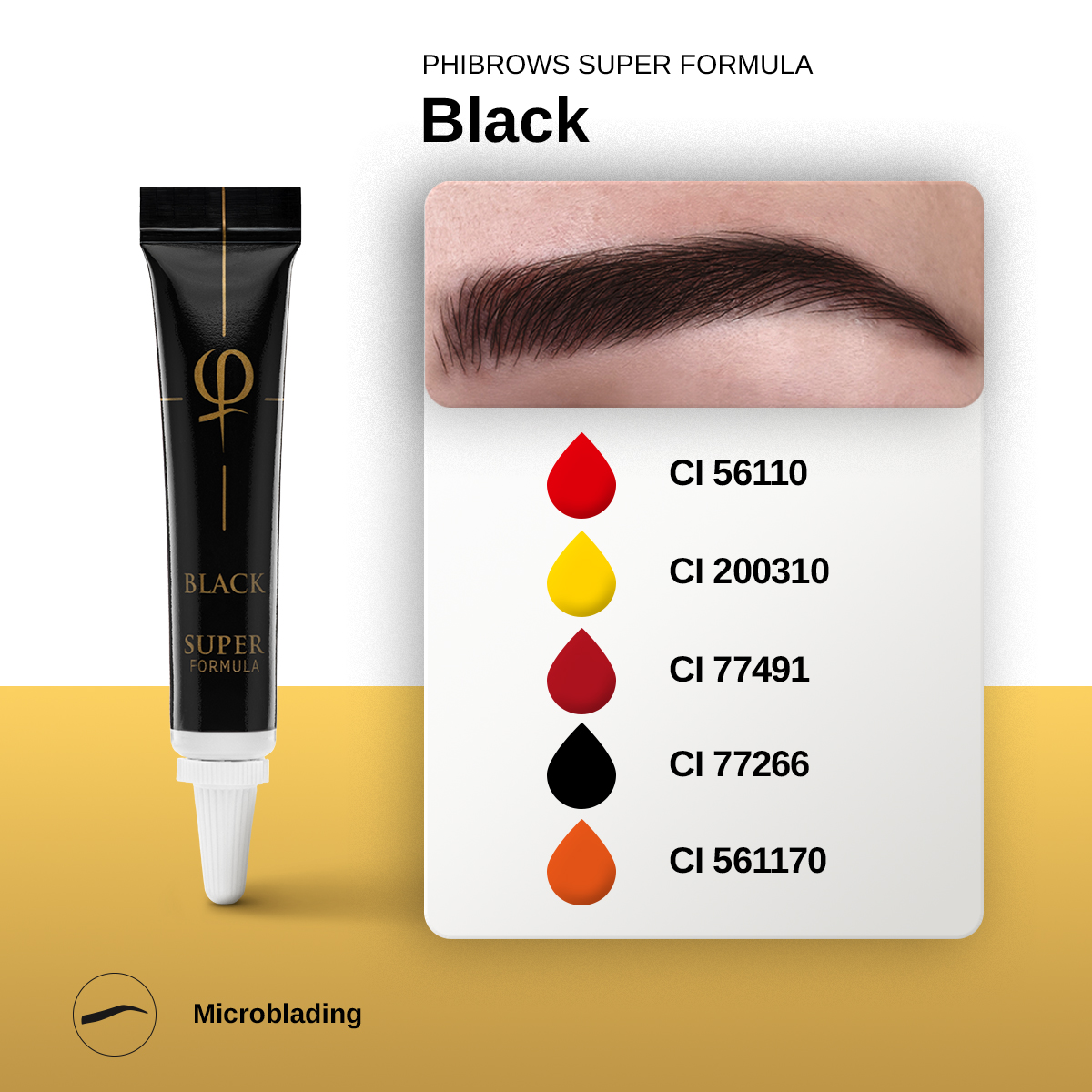 Phibrows Black SUPER Pigment 5ml - 2pcs