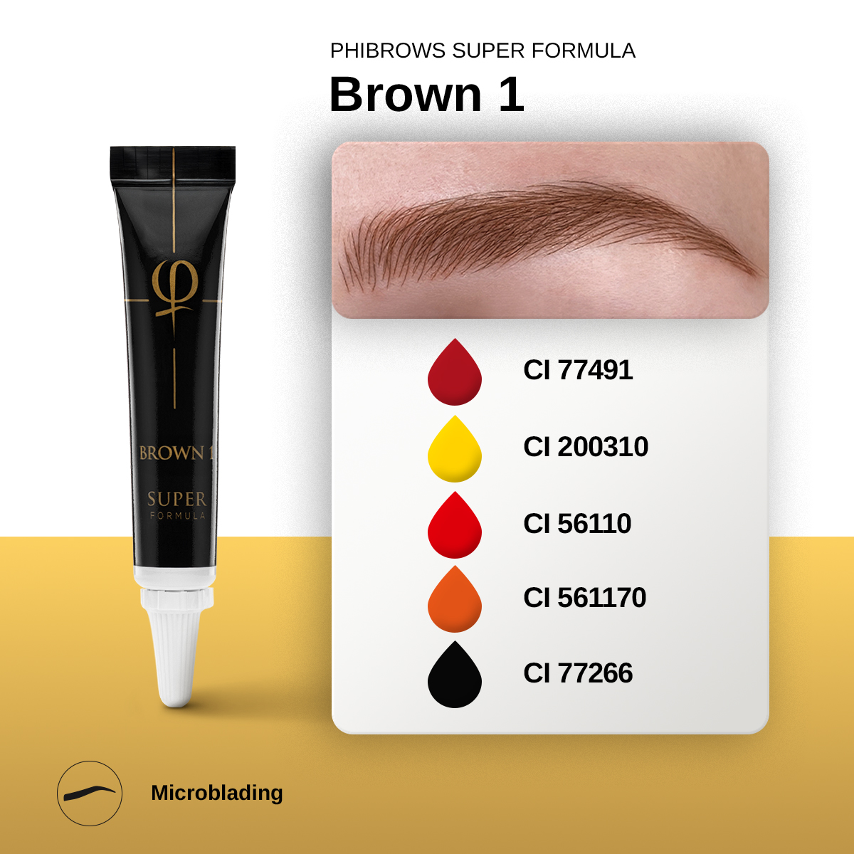 Phibrows Brown 1 SUPER Pigment 5ml - 2pcs Phibrows Brown 1 SUPER Pigment 5ml - 2pcs